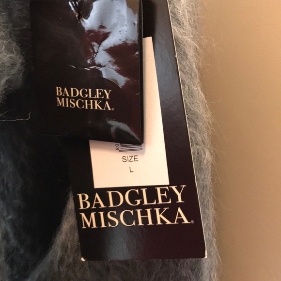 NWT Badgley Mischka Gray Mohair Blend Coat Size L - Picture 6 of 8